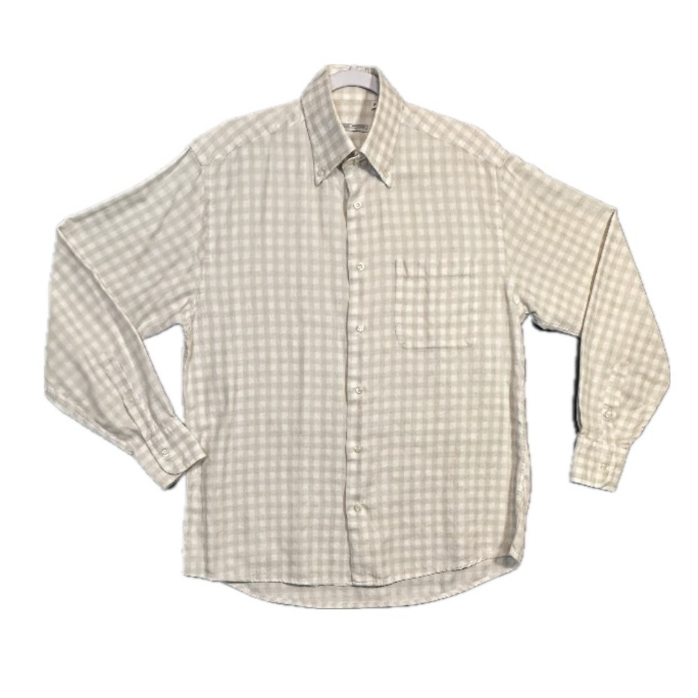 Luciano Moresco Made in Italy Oxford 2 neck button down Dress Shirt size Medium